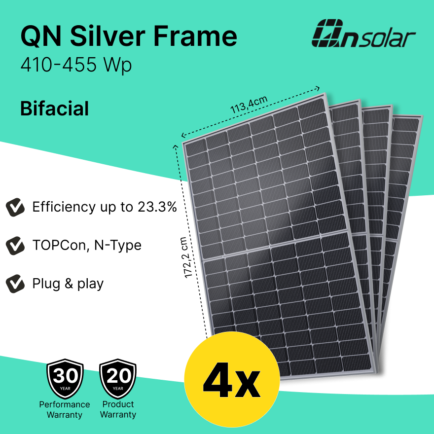 QN Solar Panel 4x Bifacial TOPCon N-Type