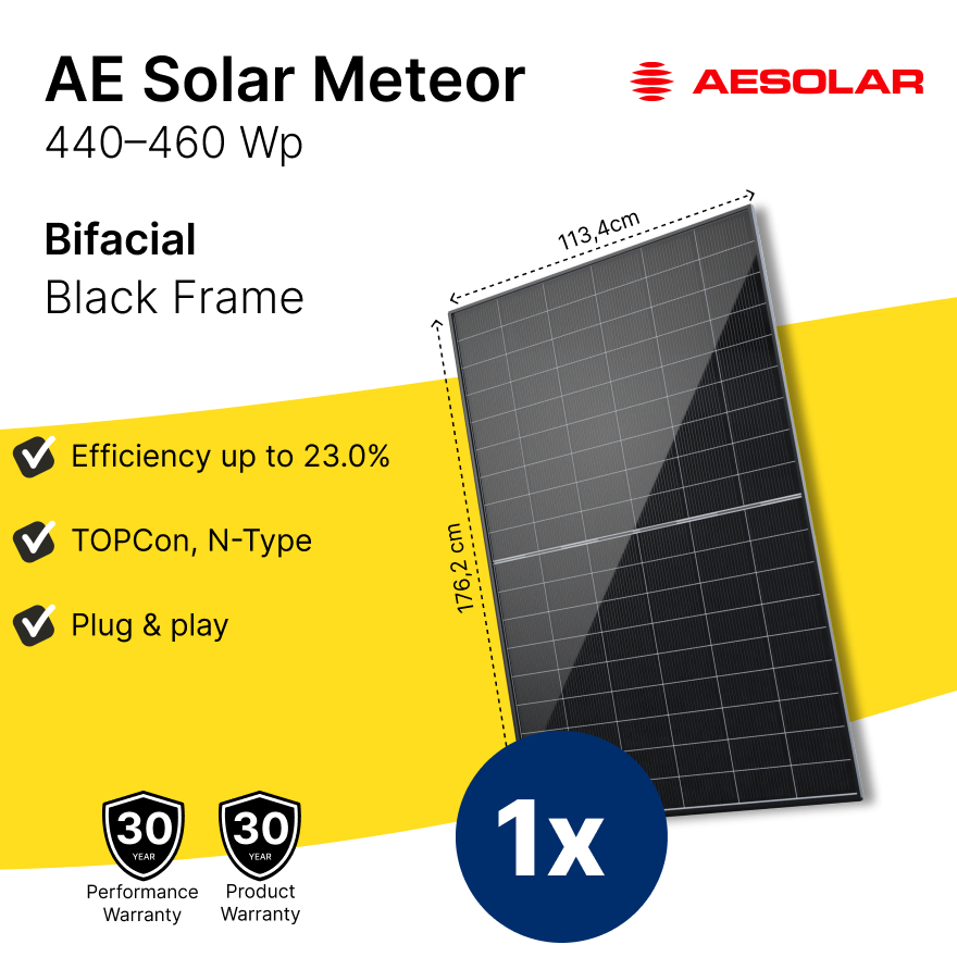 Solar Fabrik Mono s4 450wp Panel 1x Bifacial TOPCon N-Type