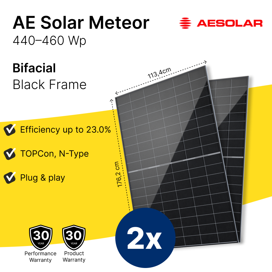Solar Fabrik Mono s4 450wp Panel 1x Bifacial TOPCon N-Type