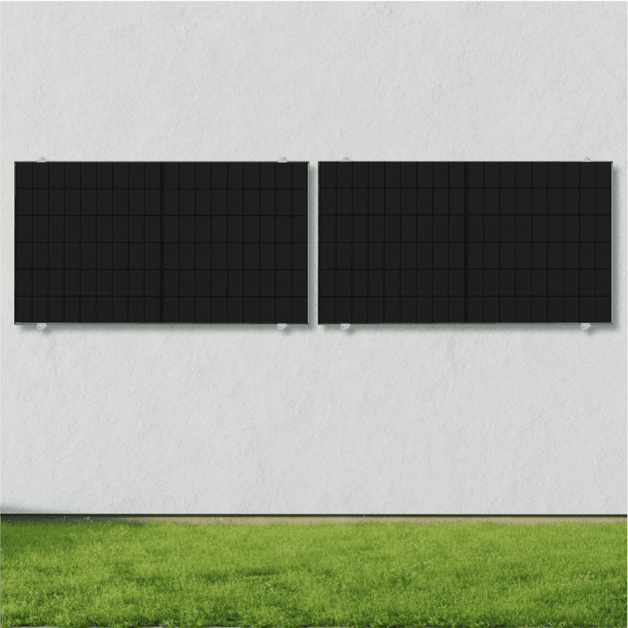 Solar kit for house walls with 90 degree mount