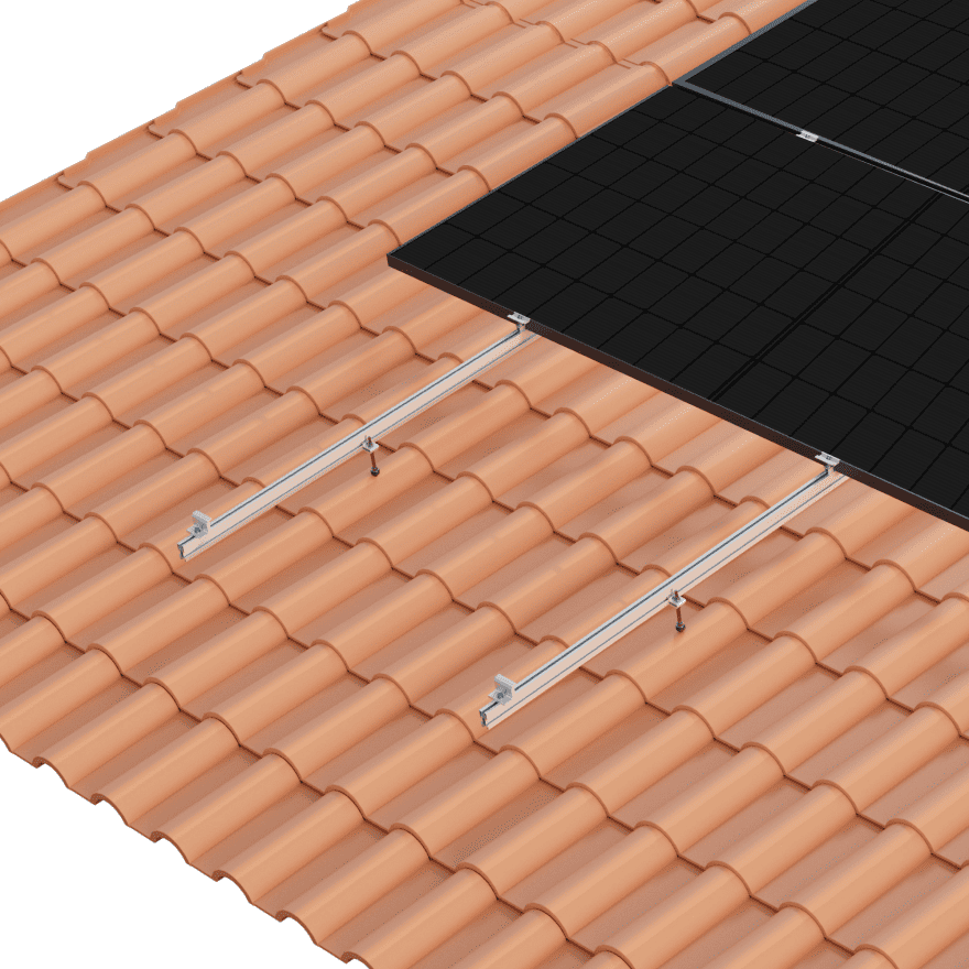 Solar installation mount in tile roof