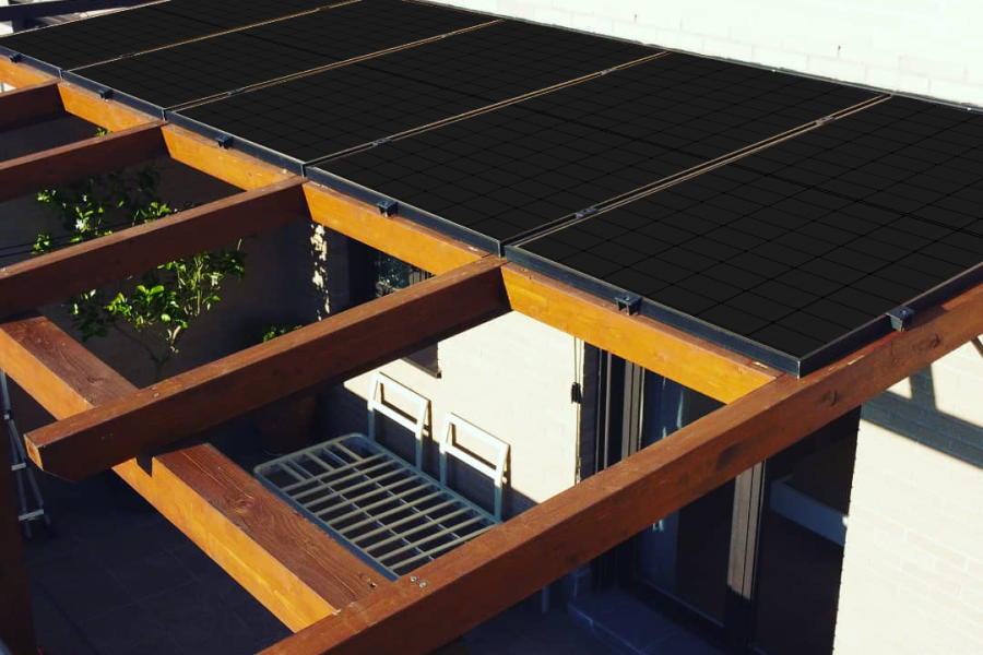 Solar panels for pergola