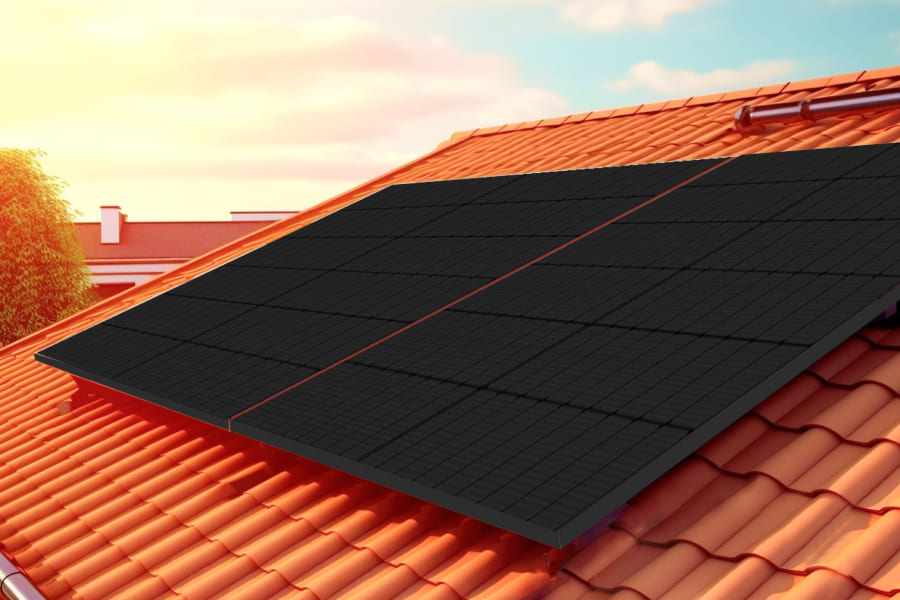 Solar panel for tile roof