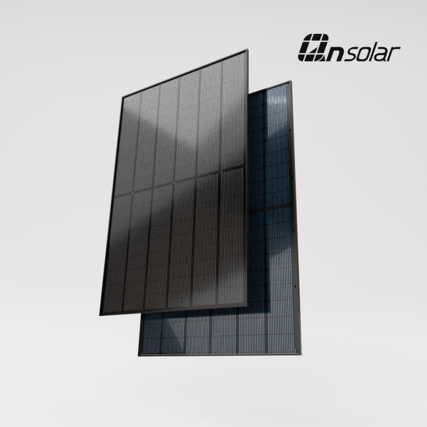 QN Solar Vollschwarz Typ-N bifaziales Solarmodul 420W