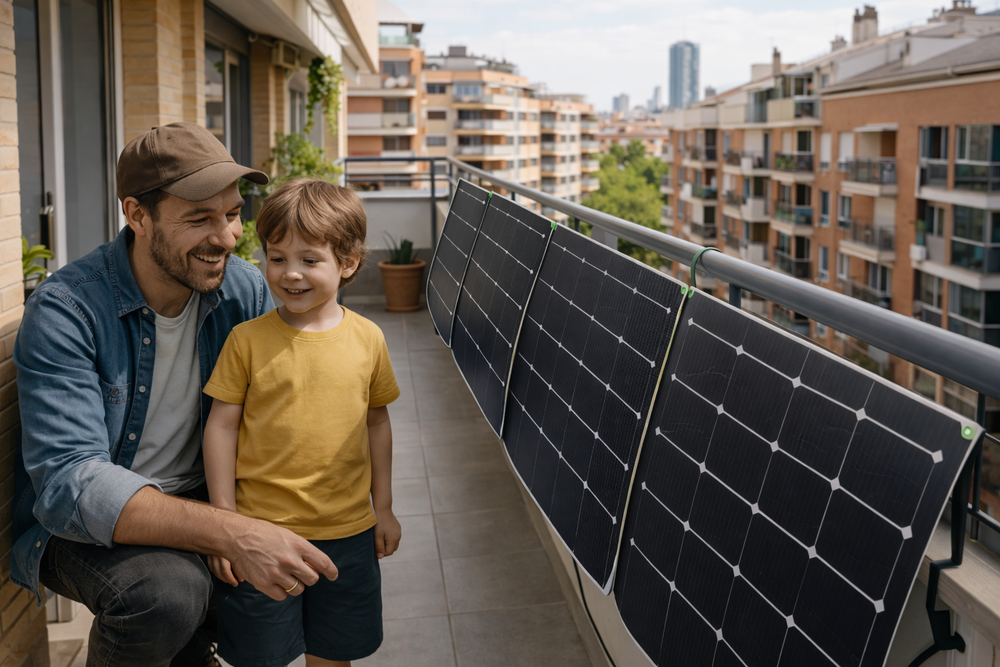 Flexible solar kit for balconies