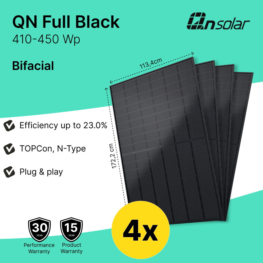 QN Solar Panel 4x Bifacial TOPCon N-Type